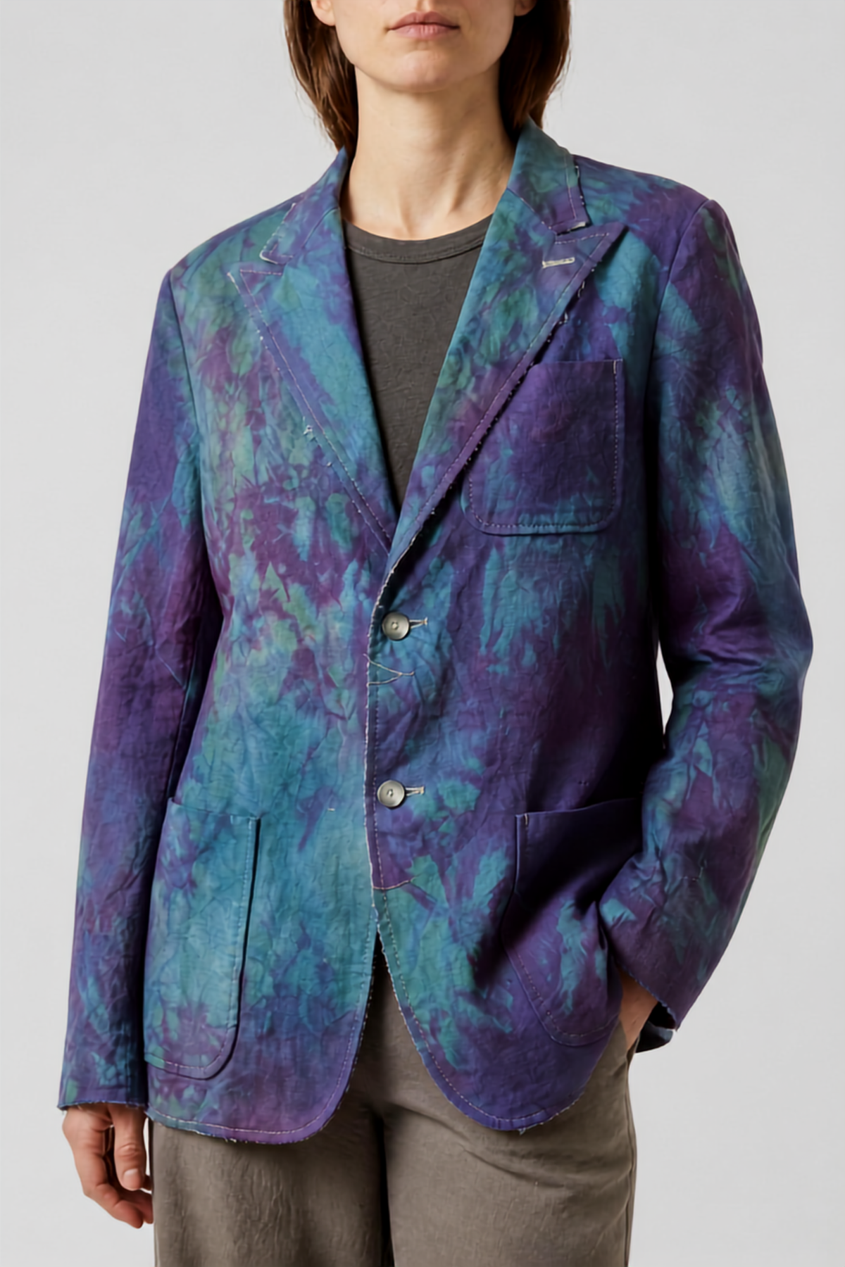 Distressed Over-dyed Blazer