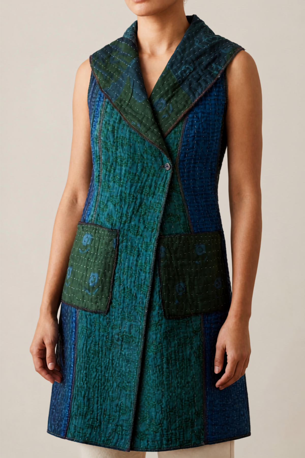 Kantha Cloth Reversible Vest