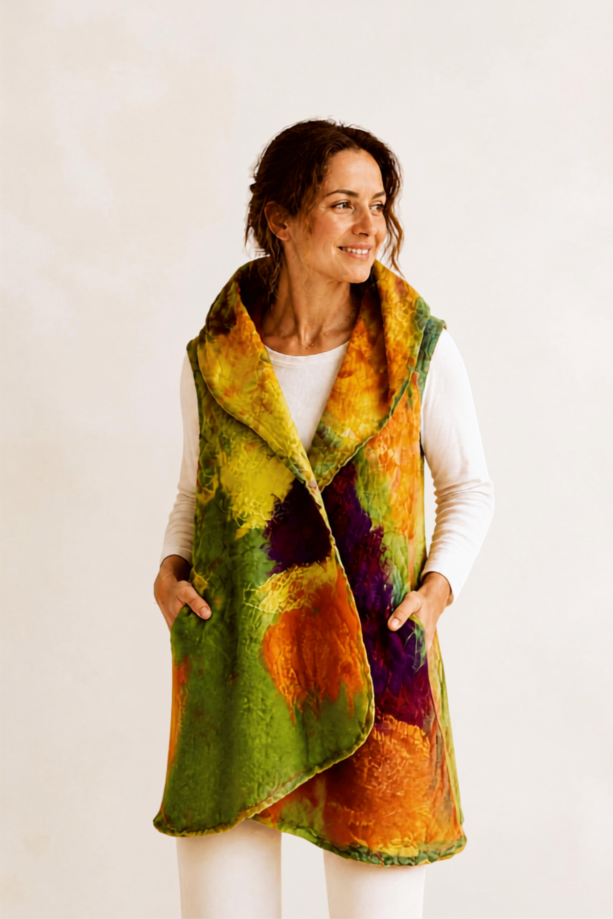 Sleeveless Felt Jacket