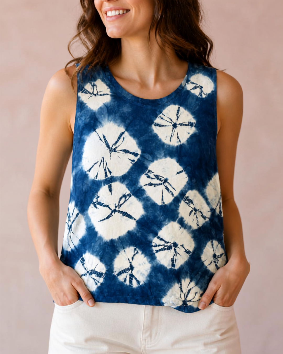 Indigo Rayon Tank Top