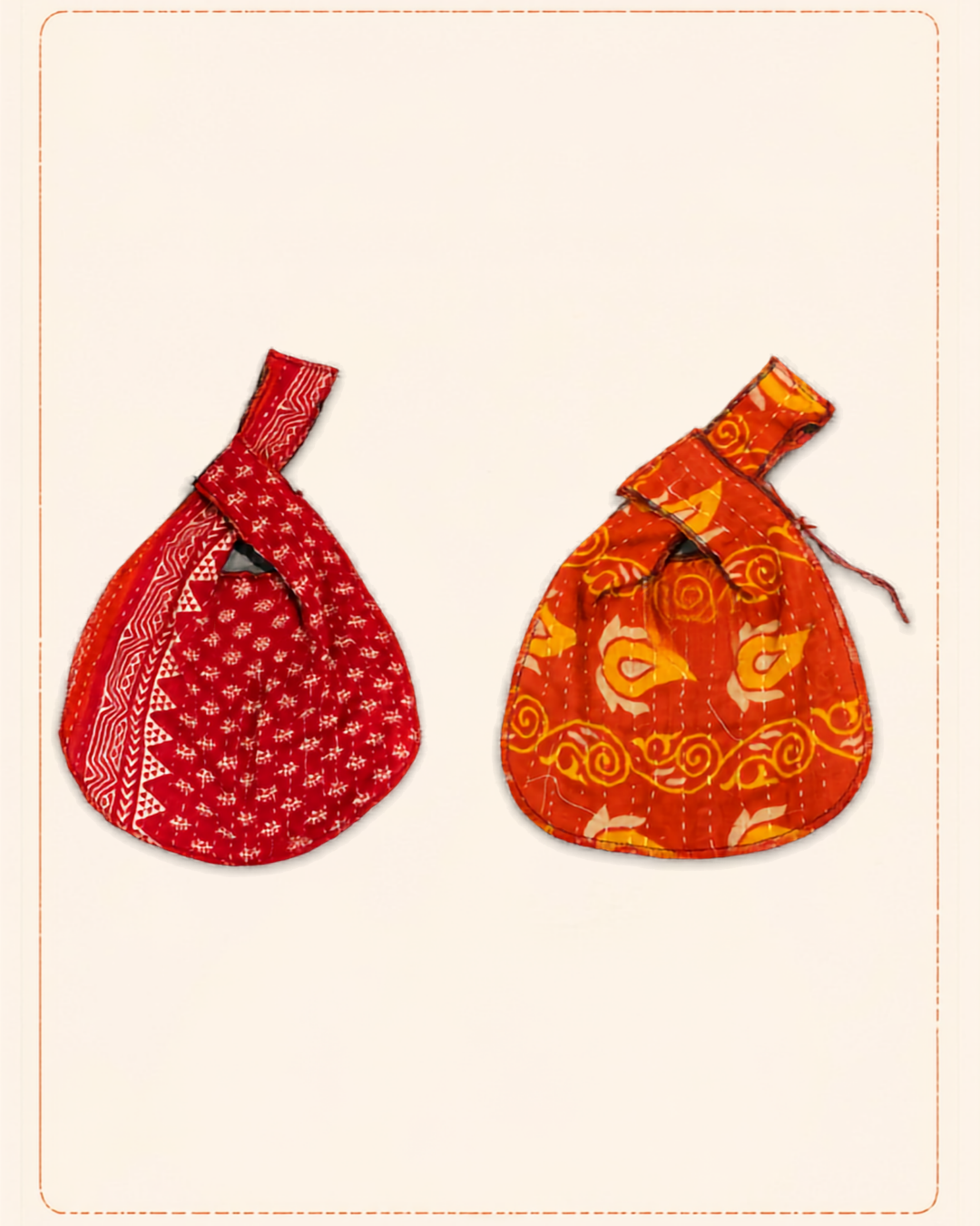 Kantha Cloth Knot Bags